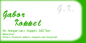 gabor koppel business card